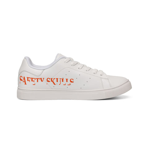 Copy of Leather Low-Top Sneakers — White Casual Men’s Shoes with Black & Red 'S' Logo