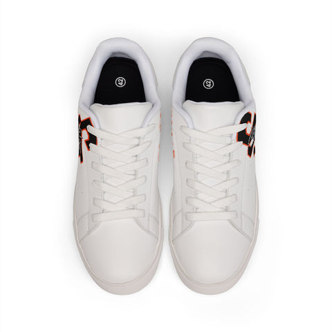 Copy of Leather Low-Top Sneakers — White Casual Men’s Shoes with Black & Red 'S' Logo
